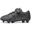 DREAM PAIRS Boys Girls Soccer Cleats Kids Youth Multi Ground Outdoor Football Shoes for Little/Big Kid(Black/Dark Grey)
