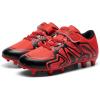 DREAM PAIRS Boys Girls Soccer Cleats Kids Youth Multi Ground Outdoor Football Shoes for Little/Big Kid(Red/Black)