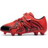DREAM PAIRS Boys Girls Soccer Cleats Kids Youth Multi Ground Outdoor Football Shoes for Little/Big Kid(Red/Black)