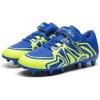 DREAM PAIRS Boys Girls Soccer Cleats Kids Youth Multi Ground Outdoor Football Shoes for Little/Big Kid(Royal Blue/Neon Green)