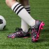 DREAM PAIRS Boys Girls Soccer Cleats Youth Firm Groud Athletic Outdoor Trainning Football Shoes for Little/Big Kid(Black/Hot Pink)