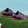 DREAM PAIRS Boys Girls Soccer Cleats Youth Firm Groud Athletic Outdoor Trainning Football Shoes for Little/Big Kid(Black/Hot Pink)