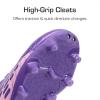 DREAM PAIRS Boys Girls Soccer Cleats Youth Firm Groud Outdoor Sport Athletic High Top Football Shoes for Little/Big Kid(Purple/Pink)
