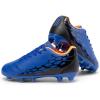 DREAM PAIRS Boys Girls Soccer Cleats Youth Firm Groud Outdoor Sport Athletic High Top Football Shoes for Little/Big Kid(Royal Blue/Black)
