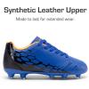 DREAM PAIRS Boys Girls Soccer Cleats Youth Firm Groud Outdoor Sport Athletic High Top Football Shoes for Little/Big Kid(Royal Blue/Black)