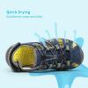 DREAM PAIRS Boys Girls Summer Outdoor Athletic Sport Sandals Walking Hiking Hook and Loop Adjustable Multicolor for Toddler/Little/Big Kids(Dark Blue)
