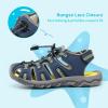 DREAM PAIRS Boys Girls Summer Outdoor Athletic Sport Sandals Walking Hiking Hook and Loop Adjustable Multicolor for Toddler/Little/Big Kids(Dark Blue)