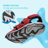 DREAM PAIRS Boys Girls Summer Outdoor Athletic Sport Sandals Walking Hiking Hook and Loop Adjustable Multicolor for Toddler/Little/Big Kids(Red/Black/Grey)