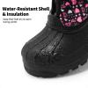 DREAM PAIRS Boys Girls Waterproof Winter Snow Boots for Little/Big Kids(Black/Pink)