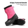 DREAM PAIRS Boys Girls Waterproof Winter Snow Boots for Little/Big Kids(Fuchsia/Multi)