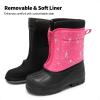 DREAM PAIRS Boys Girls Waterproof Winter Snow Boots for Little/Big Kids(Fuchsia/Multi)