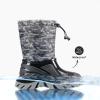 DREAM PAIRS Boys Snow Boots Waterproof Camouflage Slip Resistant Mid Calf Faux Fur Lining Outdoor Muck Winter Shoes for Little/Big Kids(Gray/Black)