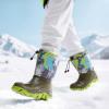 DREAM PAIRS Boys Snow Boots Waterproof Camouflage Slip Resistant Mid Calf Faux Fur Lining Outdoor Muck Winter Shoes for Little/Big Kids(Gray/Oliver Green)