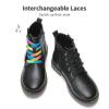 DREAM PAIRS Girls Boys Glitter Ankle Boots Side Zipper Combat Shoes with Lace Up for Toddler/Little Kid/Big Kid(Black  Multicolor)