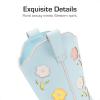 DREAM PAIRS Girls Cowboy Cowgirl Boots Floral Embroidered Western Square Toe Mid Calf Toddler Little Big Kid for Birthday Party Concert(Light Blue)
