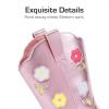 DREAM PAIRS Girls Cowboy Cowgirl Boots Floral Embroidered Western Square Toe Mid Calf Toddler Little Big Kid for Birthday Party Concert(Pink)