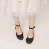DREAM PAIRS Girls Dress Shoes Low Wedge Heels Ankle Strap Wedding Flower Party Pump for Toddler Little Big Kid(All Black)