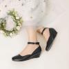 DREAM PAIRS Girls Dress Shoes Low Wedge Heels Ankle Strap Wedding Flower Party Pump for Toddler Little Big Kid(All Black)