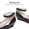 DREAM PAIRS Girls Dress Shoes Low Wedge Heels Ankle Strap Wedding Flower Party Pump for Toddler Little Big Kid(All Black)