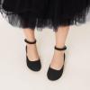 DREAM PAIRS Girls Dress Shoes Low Wedge Heels Ankle Strap Wedding Flower Party Pump for Toddler Little Big Kid(Black)