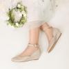 DREAM PAIRS Girls Dress Shoes Low Wedge Heels Ankle Strap Wedding Flower Party Pump for Toddler Little Big Kid(Gold)