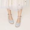 DREAM PAIRS Girls Dress Shoes Low Wedge Heels Ankle Strap Wedding Flower Party Pump for Toddler Little Big Kid(Silver)