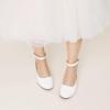 DREAM PAIRS Girls Dress Shoes Low Wedge Heels Ankle Strap Wedding Flower Party Pump for Toddler Little Big Kid(White)