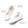 DREAM PAIRS Girls Dress Shoes Low Wedge Heels Ankle Strap Wedding Flower Party Pump for Toddler Little Big Kid(White)