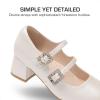 DREAM PAIRS Girls Dress Shoes Mary Jane Double Straps High Heel Easter Wedding Party Church Princess Communion Pumps for Little/Big Kids(Ivory)