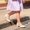DREAM PAIRS Girls Dress Shoes Mary Jane Double Straps High Heel Easter Wedding Party Church Princess Communion Pumps for Little/Big Kids(Ivory)