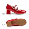 DREAM PAIRS Girls Dress Shoes Mary Jane Double Straps High Heel Easter Wedding Party Church Princess Communion Pumps for Little/Big Kids(Red)