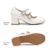 DREAM PAIRS Girls Dress Shoes Mary Jane Double Straps High Heel Easter Wedding Party Church Princess Communion Pumps for Little/Big Kids(White)