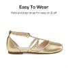 DREAM PAIRS Girls Dress Shoes Mary Jane Flats for Little Girls Party Shoes with T Strap(Gold)