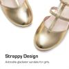 DREAM PAIRS Girls Dress Shoes Mary Jane Flats for Little Girls Party Shoes with T Strap(Gold)