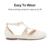 DREAM PAIRS Girls Dress Shoes Mary Jane Flats for Little Girls Party Shoes with T Strap(Ivory)