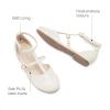 DREAM PAIRS Girls Dress Shoes Mary Jane Flats for Little Girls Party Shoes with T Strap(Ivory)
