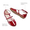 DREAM PAIRS Girls Dress Shoes Mary Jane Flats for Little Girls Party Shoes with T Strap(Red)