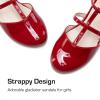 DREAM PAIRS Girls Dress Shoes Mary Jane Flats for Little Girls Party Shoes with T Strap(Red)