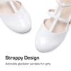 DREAM PAIRS Girls Dress Shoes Mary Jane Flats for Little Girls Party Shoes with T Strap(White)