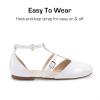 DREAM PAIRS Girls Dress Shoes Mary Jane Flats for Little Girls Party Shoes with T Strap(White)