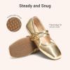 DREAM PAIRS Girls Dress Shoes Slip on Ballerina Flats Mary Jane Ballet Shoes for Wedding/Party(Gold)
