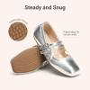 DREAM PAIRS Girls Dress Shoes Slip on Ballerina Flats Mary Jane Ballet Shoes for Wedding/Party(Silver)