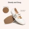 DREAM PAIRS Girls Dress Shoes Slip on Ballerina Flats Mary Jane Ballet Shoes for Wedding/Party(White)