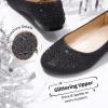 DREAM PAIRS Girls Dress Shoes Slip on Ballerina Flats for Wedding/Party(Black/Glitter)