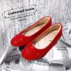 DREAM PAIRS Girls Dress Shoes Slip on Ballerina Flats for Wedding/Party(Red/Suede-1)
