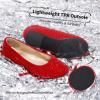DREAM PAIRS Girls Dress Shoes Slip on Ballerina Flats for Wedding/Party(Red/Suede-1)