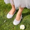 DREAM PAIRS Girls Dress Shoes Slip on Ballerina Flats for Wedding/Party(White/Suede)