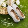 DREAM PAIRS Girls Dress Shoes Slip on Ballerina Flats for Wedding/Party(White/Suede)