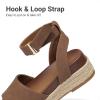 DREAM PAIRS Girls Platform Wedge Open Toe Espadrille Sandals with Buckle Ankle Strap for Little Kid/Big Kid(Brown)