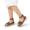 DREAM PAIRS Girls Platform Wedge Open Toe Espadrille Sandals with Buckle Ankle Strap for Little Kid/Big Kid(Brown)
